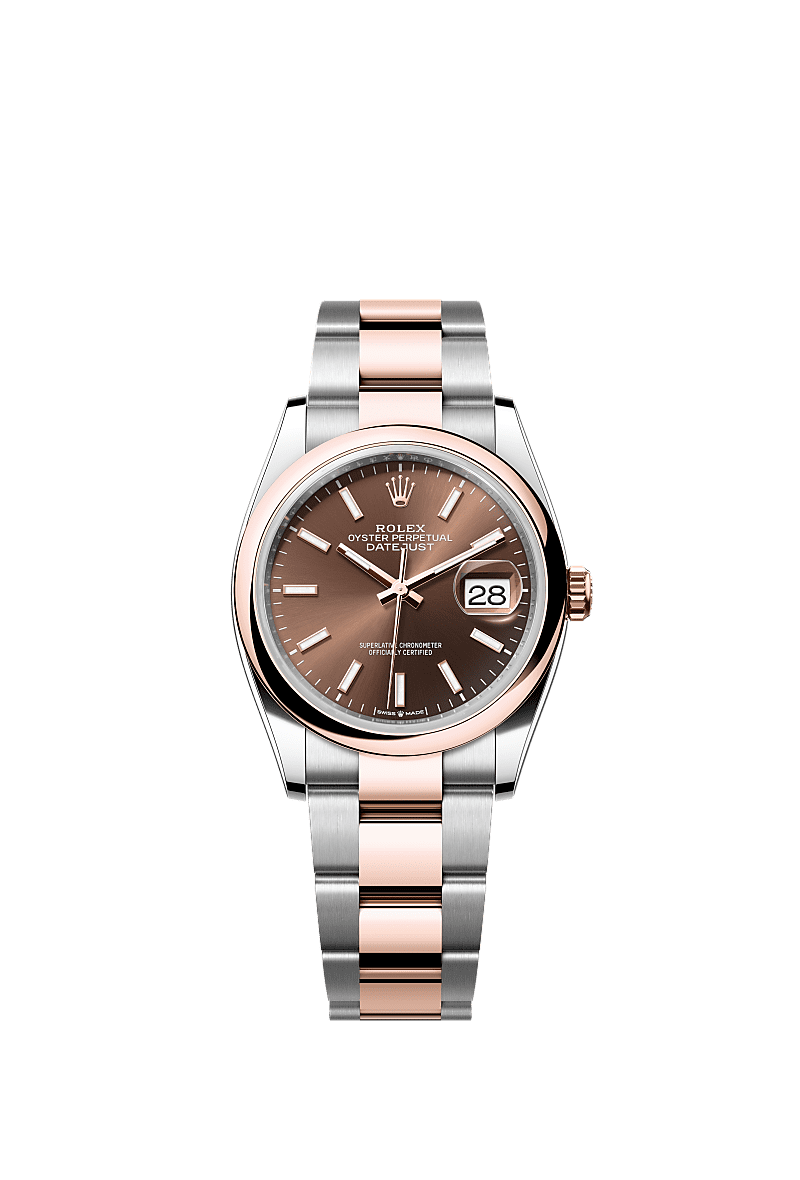 Rolex - Datejust 36 Stainless Steel - Everose - Domed / Chocolate / Oyster — Ref. 126201
