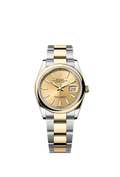 Rolex Datejust 36 Stainless Steel / Yellow Gold / Smooth / Champagne / Oyster — Ref. 126203