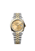Rolex Datejust 36 Stainless Steel / Yellow Gold / Smooth / Champagne Diamond / Jubilee — Ref. 126203