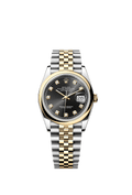 Rolex Datejust 36 Stainless Steel / Yellow Gold / Smooth / Black Diamond / Jubilee — Ref. 126203