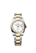Rolex Datejust 36 Stainless Steel / Yellow Gold / Smooth / White Roman / Oyster — Ref. 126203