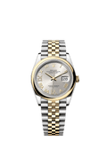 Rolex Datejust 36 Stainless Steel / Yellow Gold / Smooth / Silver Roman / Jubilee — Ref. 126203