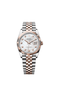 Rolex Datejust 36 Stainless Steel / Everose / Fluted / MOP Diamond / Jubilee — Ref. 126231