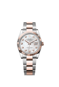 Rolex Datejust 36 Stainless Steel / Everose / Fluted / MOP Diamond / Oyster — Ref. 126231