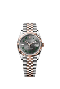 Rolex (Wimbledon) Datejust 36 Stainless Steel / Everose / Fluted / Slate - Roman / Jubilee — Ref. 126231