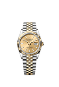 Rolex Datejust 36 Stainless Steel / Yellow Gold / Fluted / Champagne / Jubilee — Ref. 126233