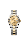 Rolex Datejust 36 Stainless Steel / Yellow Gold / Fluted / Champagne / Oyster — Ref. 126233