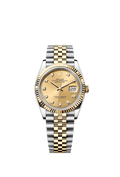 Rolex Datejust 36 Stainless Steel / Yellow Gold / Fluted / Champagne Diamond / Jubilee — Ref. 126233