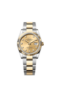 Rolex Datejust 36 Stainless Steel / Yellow Gold / Fluted / Champagne Diamond / Oyster — Ref. 126233