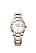 Rolex Datejust 36 Stainless Steel / Yellow Gold / Fluted / White / Oyster — Ref. 126233