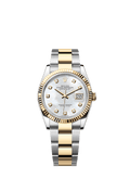 Rolex Datejust 36 Stainless Steel / Yellow Gold / Fluted / MOP Diamond / Oyster — Ref. 126233