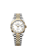 Rolex Datejust 36 Stainless Steel / Yellow Gold / Fluted / White Roman / Jubilee — Ref. 126233