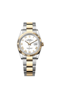 Rolex Datejust 36 Stainless Steel / Yellow Gold / Fluted / White Roman / Oyster — Ref. 126233