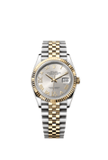 Rolex Datejust 36 Stainless Steel / Yellow Gold / Fluted / Silver Roman / Jubilee — Ref. 126233