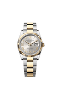 Rolex Datejust 36 Stainless Steel / Yellow Gold / Fluted / Silver Roman / Oyster — Ref. 126233