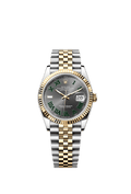 Rolex (Wimbledon) Datejust 36 Stainless Steel / Yellow Gold / Fluted / Slate - Roman / Jubilee — Ref. 126233
