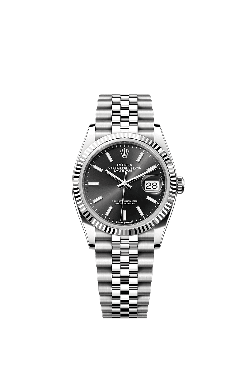 Rolex Datejust 36 Stainless Steel / Fluted / Black / Jubilee — Ref. 126234