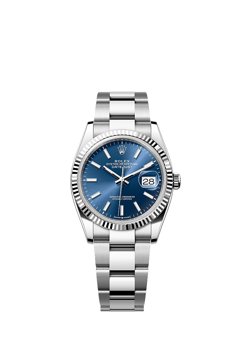 Rolex Datejust 36 Stainless Steel / Fluted / Blue / Oyster — Ref. 126234
