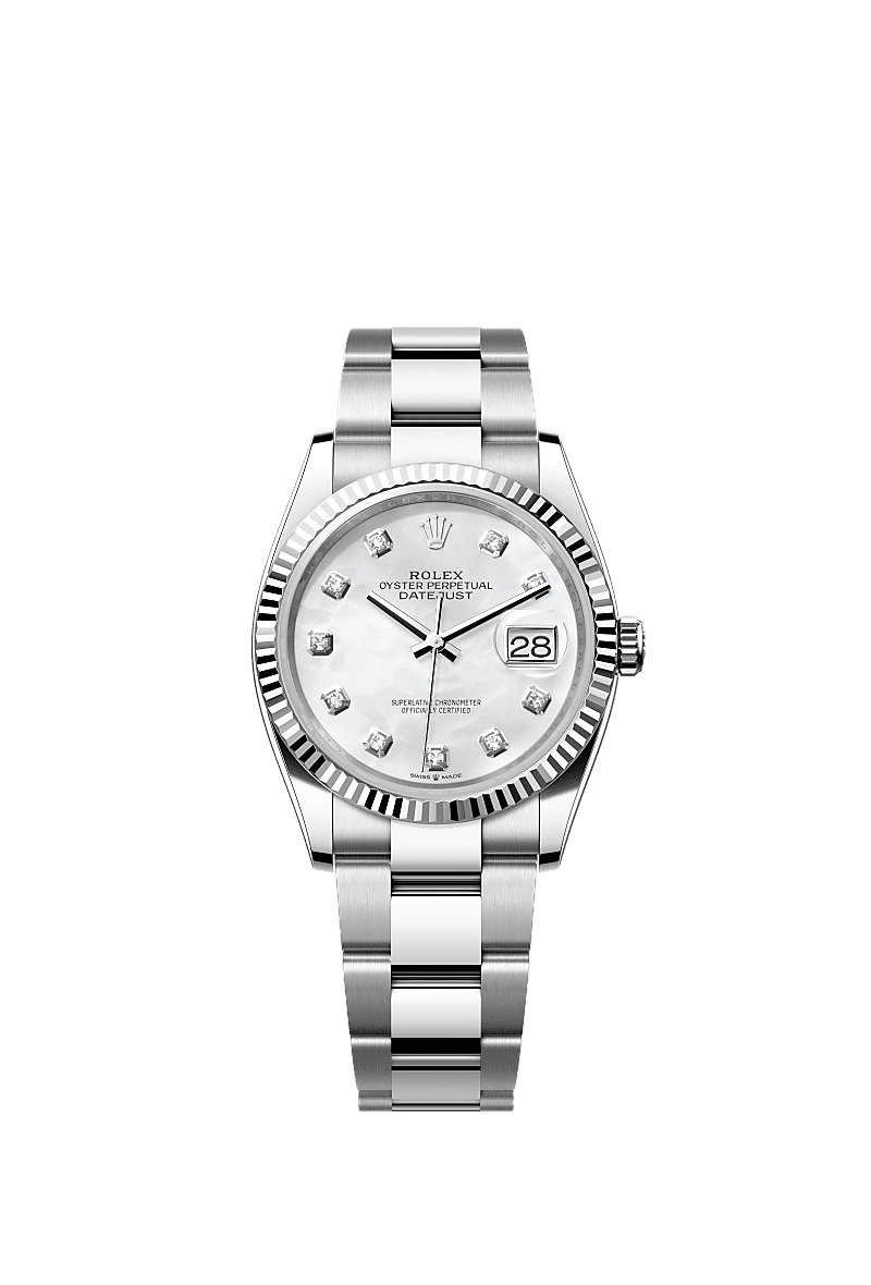 Rolex Datejust 36 Stainless Steel / Fluted / MOP-Diamond / Oyster — Ref. 126234