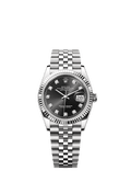Rolex Datejust 36 Stainless Steel / Fluted / Black-Diamond / Jubilee — Ref. 126234