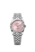 Rolex Datejust 36 Stainless Steel / Fluted / Pink Roman-Diamonds / Jubilee — Ref. 126234