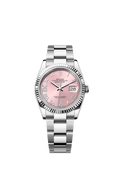 Rolex Datejust 36 Stainless Steel / Fluted / Pink Roman-Diamonds / Oyster — Ref. 126234