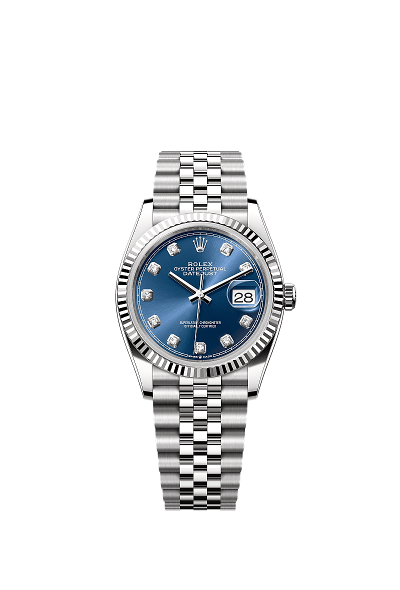 Rolex Datejust 36 Stainless Steel / Fluted / Blue-Diamond / Jubilee — Ref. 126234