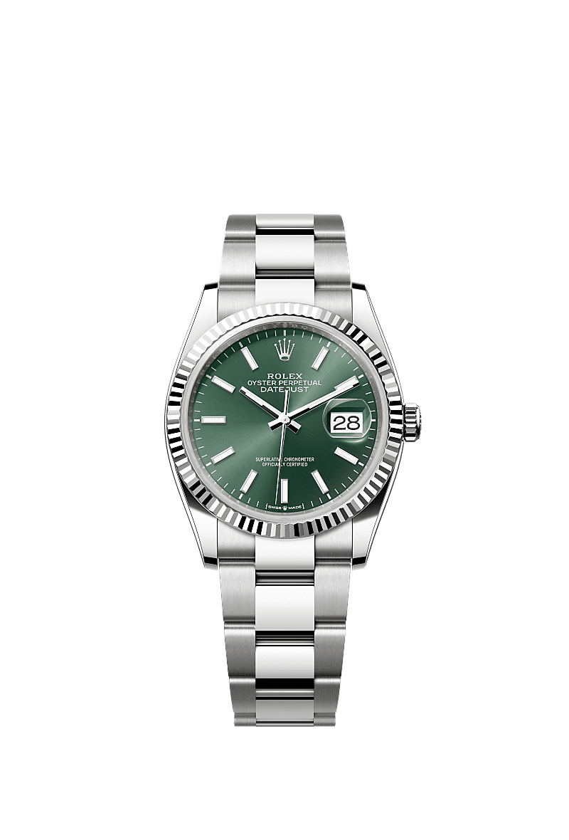 Rolex - Datejust 36 Stainless Steel / Fluted / Green / Oyster — Ref. 126234