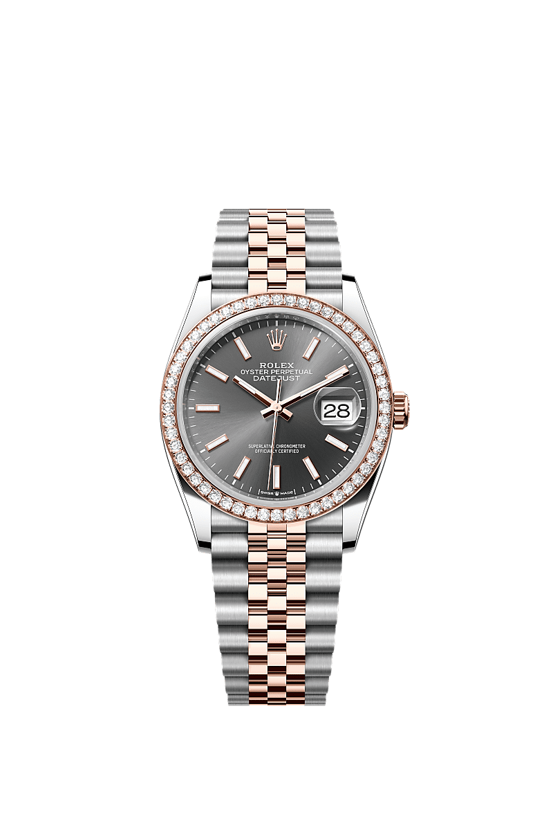 Rolex Datejust 36 Stainless Steel / Everose / Diamond / Dark Rhodium / Jubilee — Ref. 126281RBR