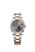 Rolex Datejust 36 Stainless Steel / Everose / Diamond / Dark Rhodium / Oyster — Ref. 126281RBR