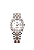Rolex Datejust 36 Stainless Steel / Everose / Diamond / White Roman / Jubilee — Ref. 126281RBR