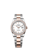 Rolex Datejust 36 Stainless Steel / Everose / Diamond / White Roman / Oyster — Ref. 126281RBR