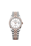 Rolex Datejust 36 Stainless Steel / Everose / Diamond / White / Jubilee — Ref. 126281RBR
