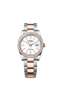 Rolex Datejust 36 Stainless Steel / Everose / Diamond / White / Oyster — Ref. 126281RBR