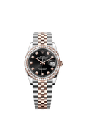 Rolex Datejust 36 Stainless Steel / Everose / Diamond / Black Diamond / Jubilee — Ref. 126281RBR