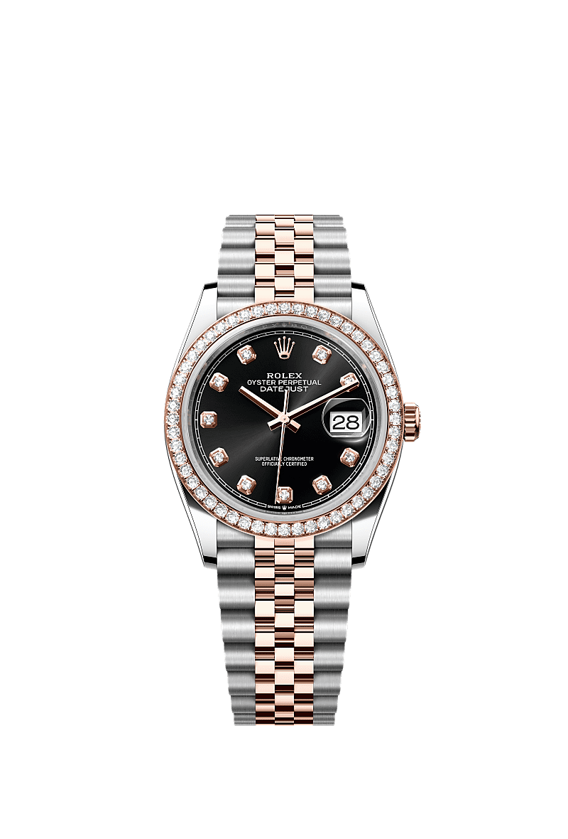 Rolex Datejust 36 Stainless Steel / Everose / Diamond / Black Diamond / Jubilee — Ref. 126281RBR