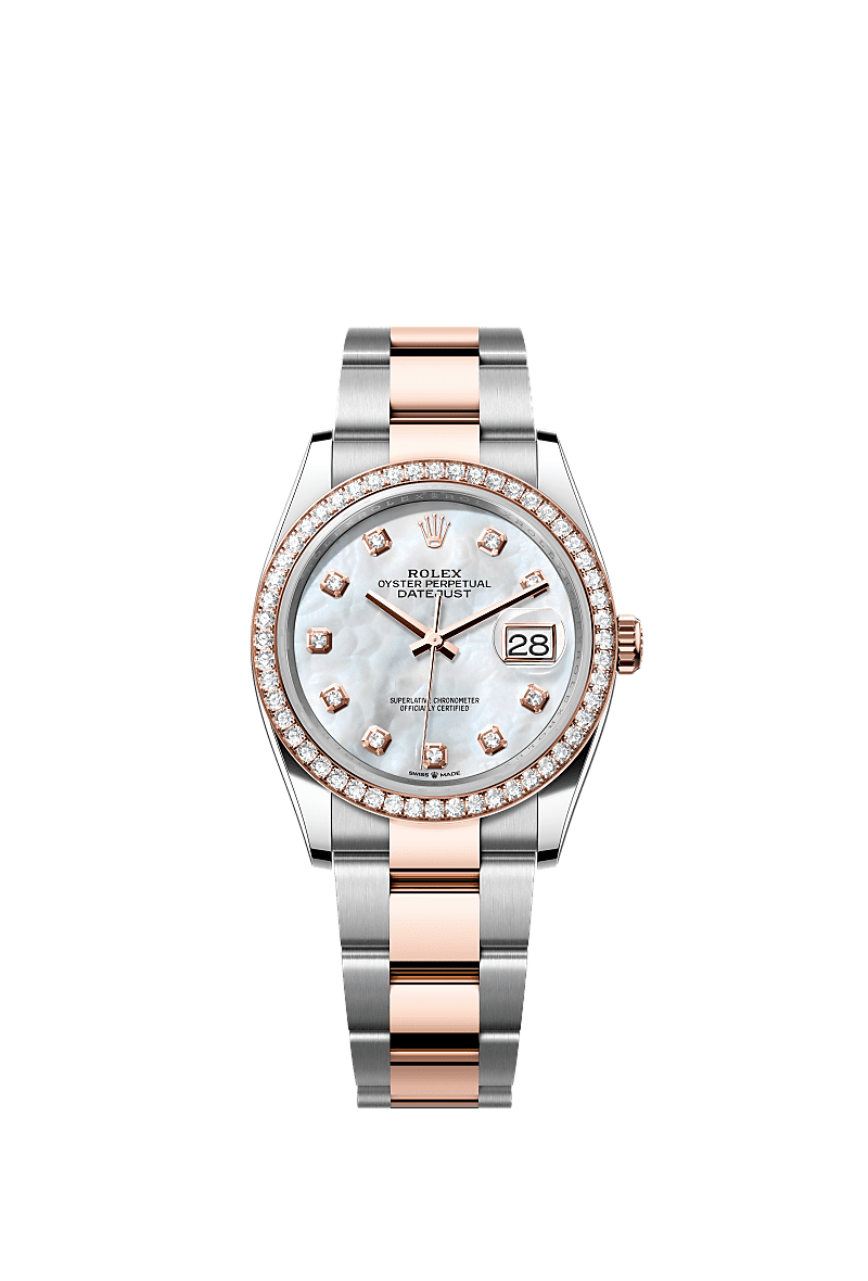 Rolex Datejust 36 Stainless Steel / Everose / Diamond / MOP Diamond / Oyster — Ref. 126281RBR