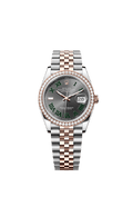 Rolex (Wimbledon) Datejust 36 Stainless Steel / Everose / Diamond / Slate -Roman / Jubilee — Ref. 126281RBR