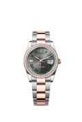 Rolex (Wimbledon) Datejust 36 Stainless Steel / Everose / Diamond / Slate -Roman / Oyster — Ref. 126281RBR