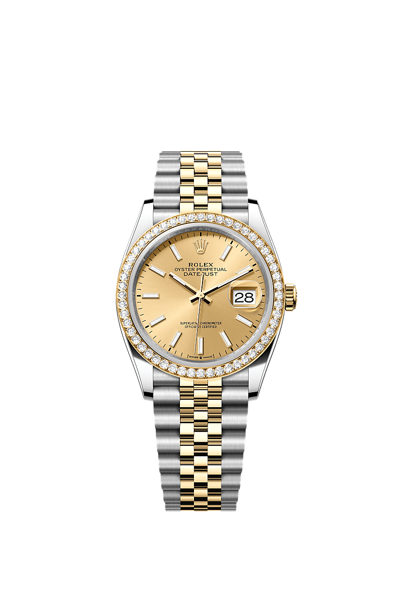 Rolex Datejust 36 Stainless Steel / Yellow Gold / Diamond / Champagne / Jubilee — Ref. 126283RBR