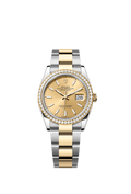 Rolex Datejust 36 Stainless Steel / Yellow Gold / Diamond / Champagne / Oyster — Ref. 126283RBR