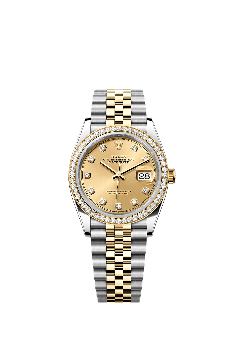 Rolex Datejust 36 Stainless Steel / Yellow Gold / Diamond / Champagne Diamond / Jubilee — Ref. 126283RBR