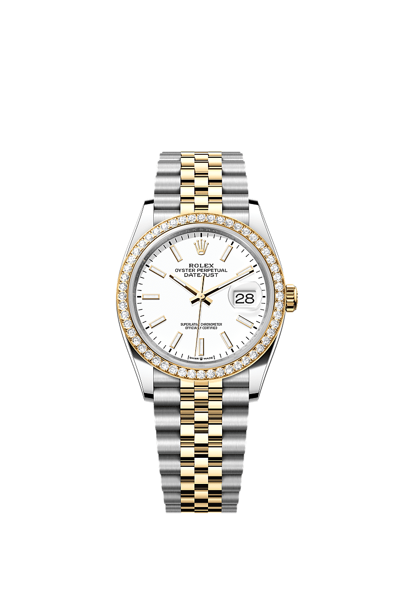 Rolex Datejust 36 Stainless Steel / Yellow Gold / Diamond/ White / Jubilee — Ref. 126283RBR