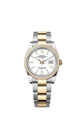 Rolex Datejust 36 Stainless Steel / Yellow Gold / Diamond / White / Oyster — Ref. 126283RBR