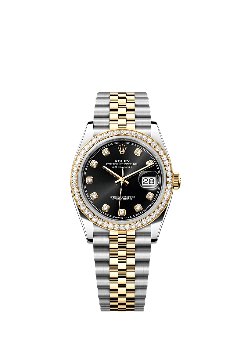 Rolex Datejust 36 Stainless Steel / Yellow Gold / Diamond / Black Diamond / Jubilee — Ref. 126283RBR