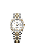Rolex Datejust 36 Stainless Steel / Yellow Gold / Diamond / White Roman / Jubilee — Ref. 126283RBR
