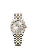 Rolex Datejust 36 Stainless Steel / Yellow Gold / Diamond / Silver Roman / Jubilee — Ref. 126283RBR