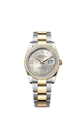 Rolex Datejust 36 Stainless Steel / Yellow Gold / Diamond / Silver Roman / Oyster — Ref. 126283RBR