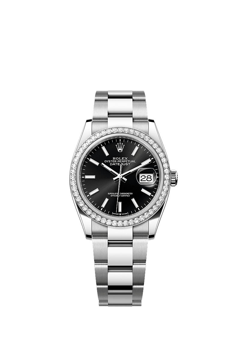 Rolex Datejust 36 Stainless Steel / Diamond / Black / Oyster — Ref. 126284RBR