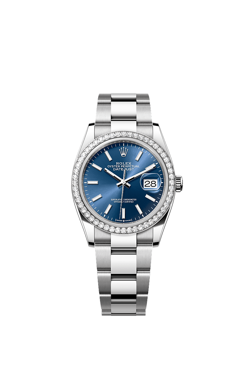 Rolex Datejust 36 Stainless Steel / Diamond / Blue / Oyster — Ref. 126284RBR